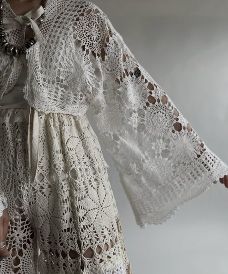 【RE;CIRCLE】 RE Crochet Lace Flare Sleeves Bolero / 220526-030