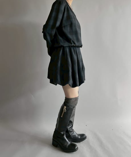 【USED】 Cop.Copine Balloon Hem Checked One-Piece  /251014-021