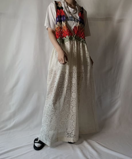 【RE;CIRCLE】 RE Lace × Crochet Shirt One-peice①/210801-069