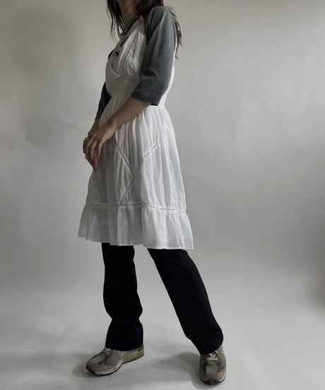 【USED】 White Cotton Camisole One-piece / 220423-045