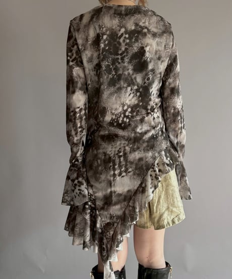 【USED】 Sheer Asymmetry Design Top /251206-021