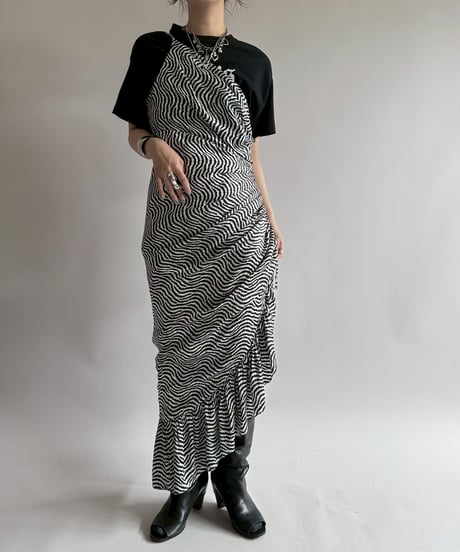 【USED】 Zebra Pattern Camisole Long One-Piece   /250412-031