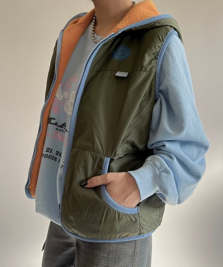 【USED】 90's Reversible Hooded Vest /250104-038