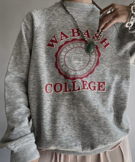 【USED】 Raglan Sleeves Sweat "WABASH COLLEGE" / 240101-040