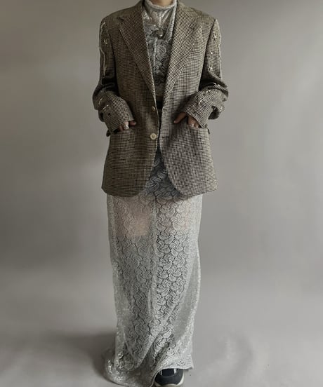 【USED】BRYAN and JOHNNY Houndstooth Patterned Design Jacket/ 240421-015