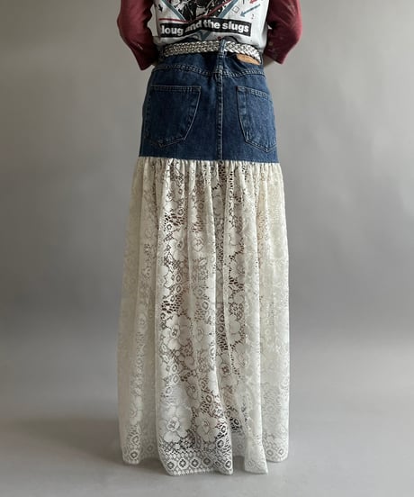 【RE;CIRCLE】 RE Denim Lace Switching Skirt / 240801-005