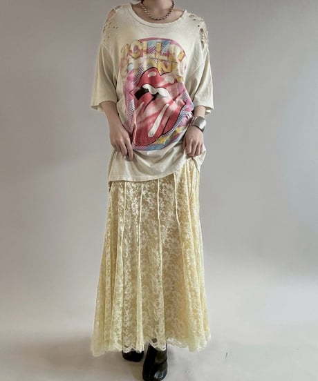 【USED】 Made in USA 90's Rolling Stones Damage T-Shirt /250621-012