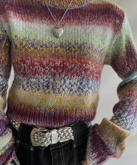 【USED】 Patterned  Short Knit Top 231209-007