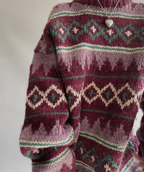 【USED】 Made in Ecuador Wool 100% Knit Top 231209-010
