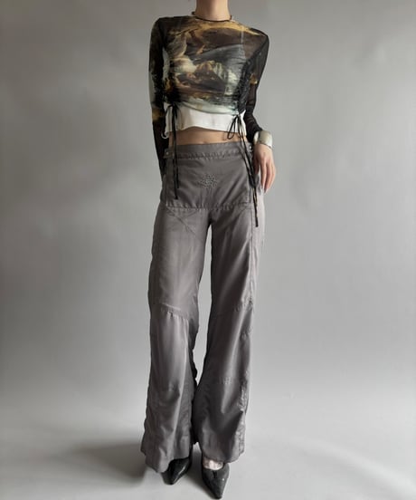 【USED】  Design nylon flare Pants / 250920-025