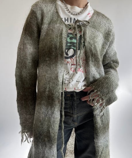 【USED】 Mohair Knit Gown Coat /250104-042