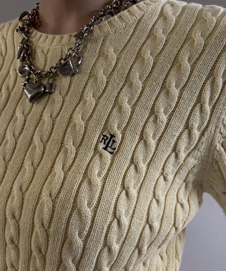 【USED】 Lauren Ralph Lauren S/S Cotton Knit Top / 260221-012