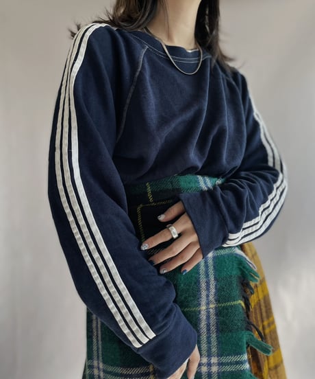 【USED】 Line Sweat Shirt Navy / 230105-023