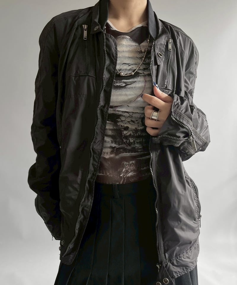 USED】 DIESEL Multi Zip Design Nylon Jacket/MS2