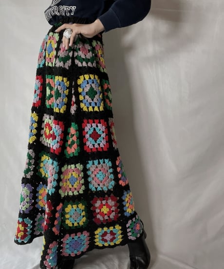 【RE;CIRCLE】 RE Granny Knit Long Skirt⑥/211014-026