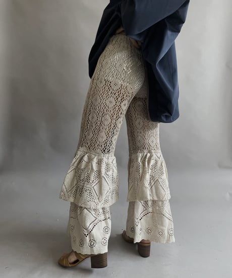 【RE;CIRCLE】 RE Crochet Tiered Pants / 230330-021