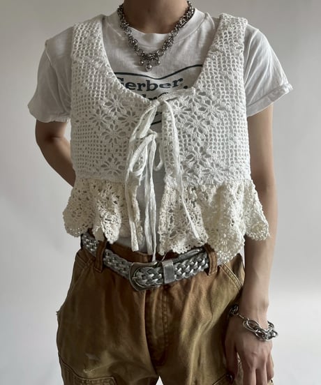 【RE;CIRCLE】RE Crochet Short Vest / 250515-003