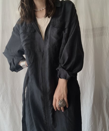【RE;CIRCLE】 RE Silk Open Collar One-piece/210613-004