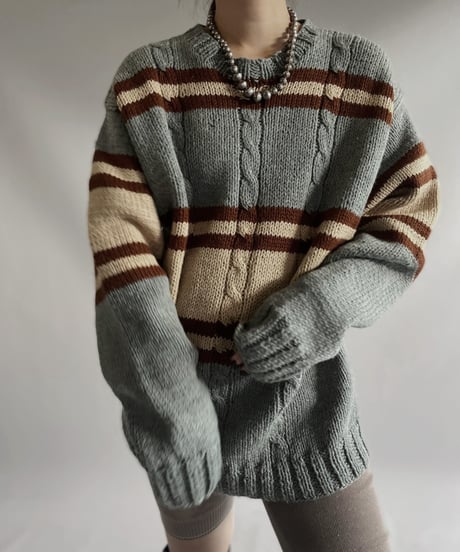 【USED】 L/S Patterned Knit Top/ 231104-026