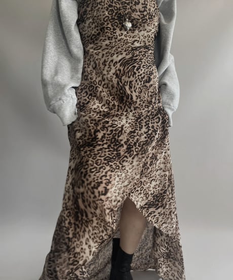 【USED】 Made in USA L/S Leopard Patterned Camisole One-Piece/ 231021-005