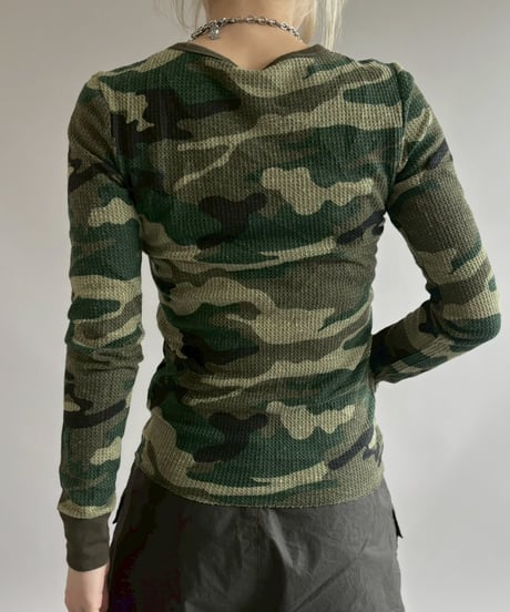 【USED】 FRUIT OF THE LOOM Camouflage Pattern Thermal / 260509-015