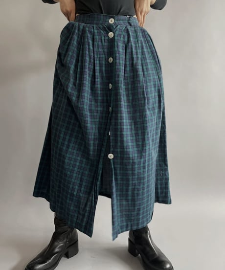 【USED】 Cotton Checked Long Skirt / 220903-005