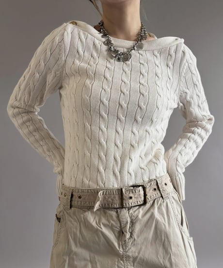 【USED】 Lauren Ralph Lauren Cotton Knit Top / 260221-022