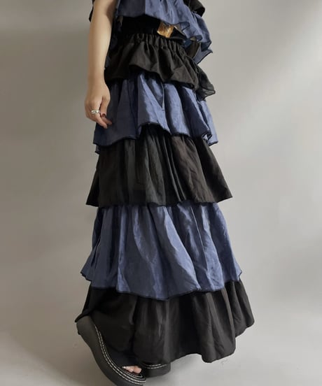 【RE;CIRCLE】RE Tiered Skirt & Bra Set / 230803-003