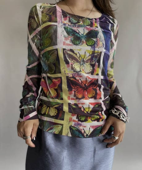 【USED】  Poly Long Sleeved Top / 220924-004