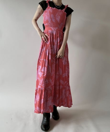 【USED】 Flower Pattern Camisole Long One-Piece  / 250628-010