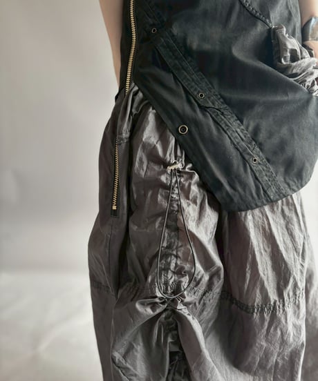 【RE;CIRCLE】 RE U.S Military Rebuild Parachute Layered Skirt Black / 260423-006