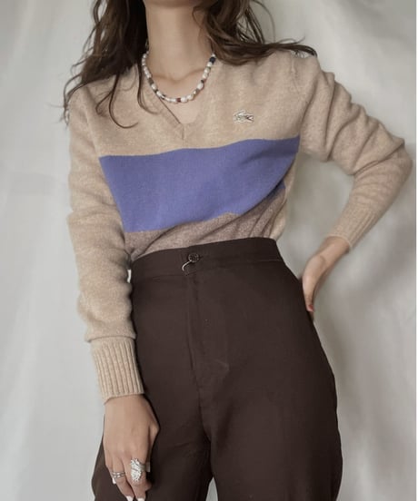 【USED】   LACOSTE Knit Top⑤/211126-011