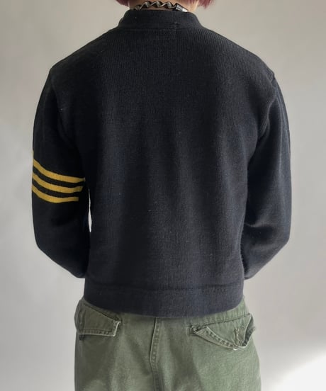【USED】 Vintage Wool Lettered Cardigan/241130-010