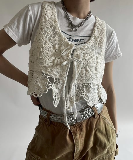 【RE;CIRCLE】RE Crochet Short Vest / 250515-004