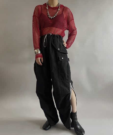 【USED 】 Mesh Hoodie Top /240505-019