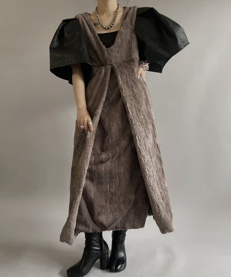【USED】BRYAN and JOHNNY S/S  Fur Design One-Piece /240414-017
