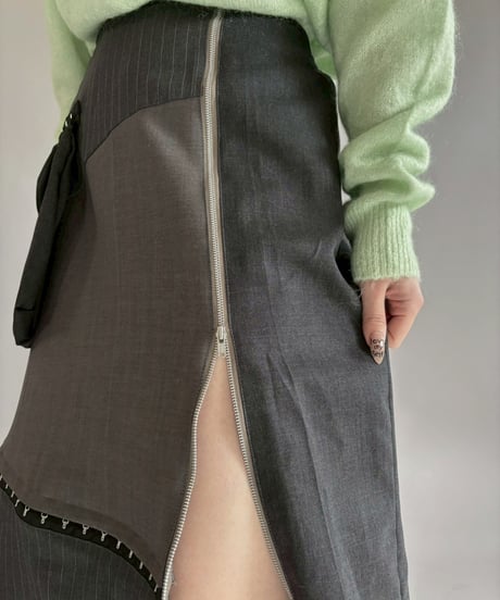 【RE;CIRCLE】 RE Suit Asymmetry Long Skirt / 260129-002