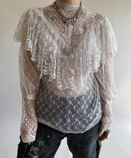 【USED】 Lace Pattern L/S Top  /250322-034