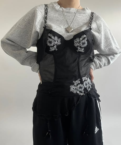【USED】 Flower Pattern Sheer Camisole Top /250215-016