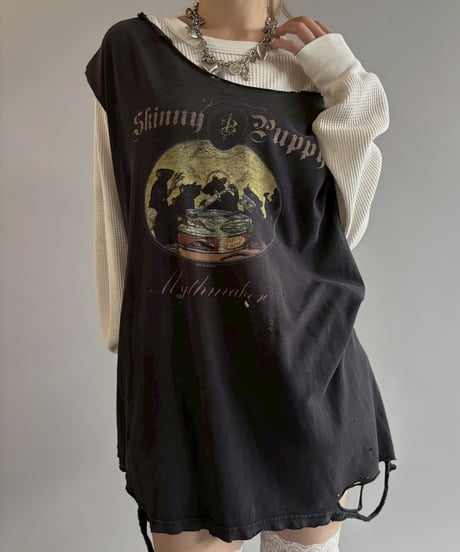 【USED】 Damage Cut-off T-shirt&Thermal Top /260607-029