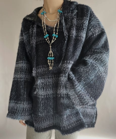 【RE;CIRCLE】 RE Mohair Mexican Hoodie Blue / 230105-005
