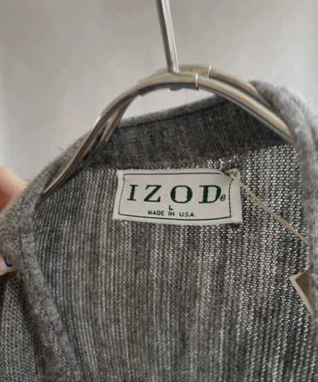 【USED】 IZOD Acrylic Knit Cardigan Gray / 230204-021