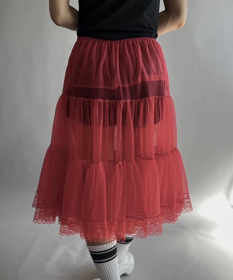 【USED】 Lace Patterned Sheer Skirt / 241019-013