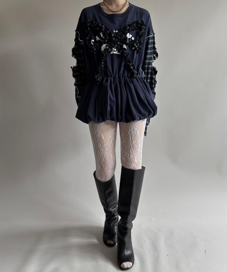 【RE;CIRCLE】 RE Mellow L/S Ribbon Top/ 250710-019