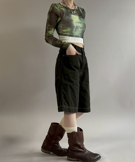 【USED】 Cropped Design Sheer Top / 260502-019