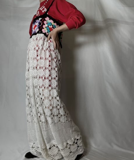 【RE;CIRCLE】 RE Granny Knit×Lace N/S One-piece②/210917-009