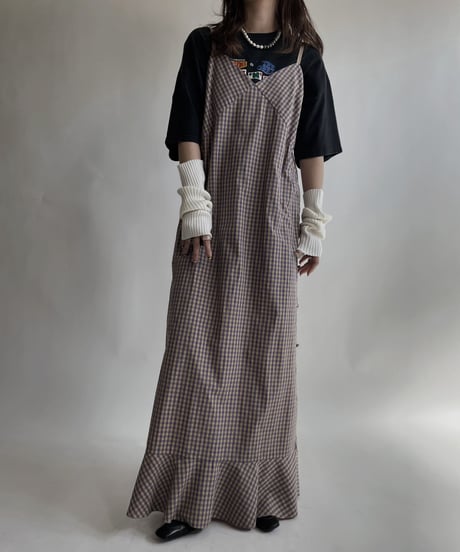 【USED】 Gingham Check Camisole One-piece / 220409-021