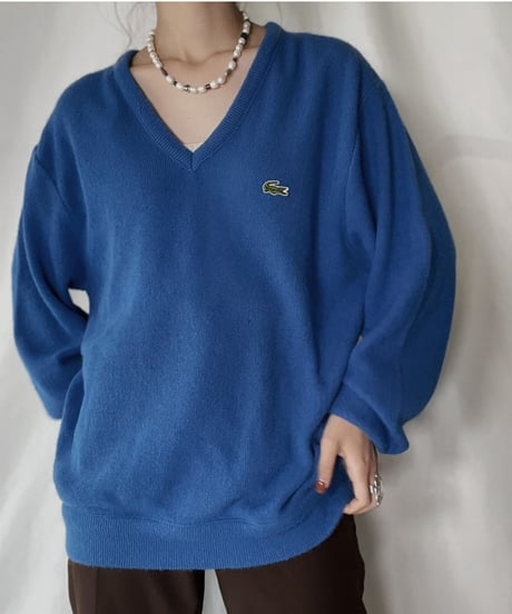 【USED】   LACOSTE Knit Top④/211126-010