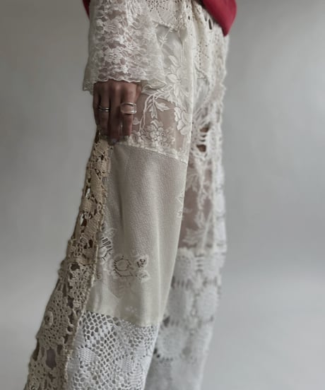 【RE;CIRCLE】 RE Crochet Lace Patchwork Pants / 220526-018