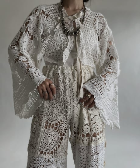 【RE;CIRCLE】 RE Crochet Lace Flare Sleeves Bolero / 220526-030